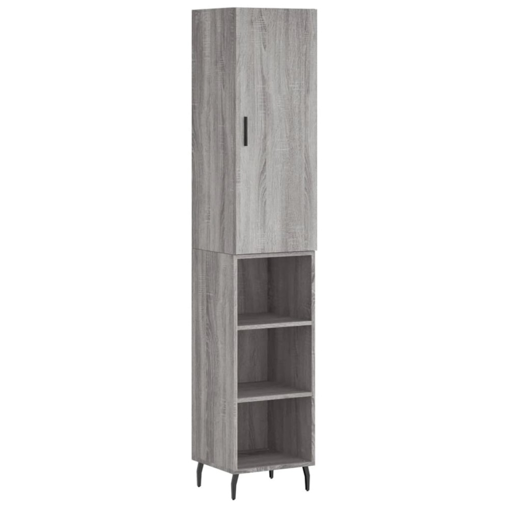 vidaXL Dulap înalt, gri sonoma, 34,5x34x180 cm, lemn prelucrat