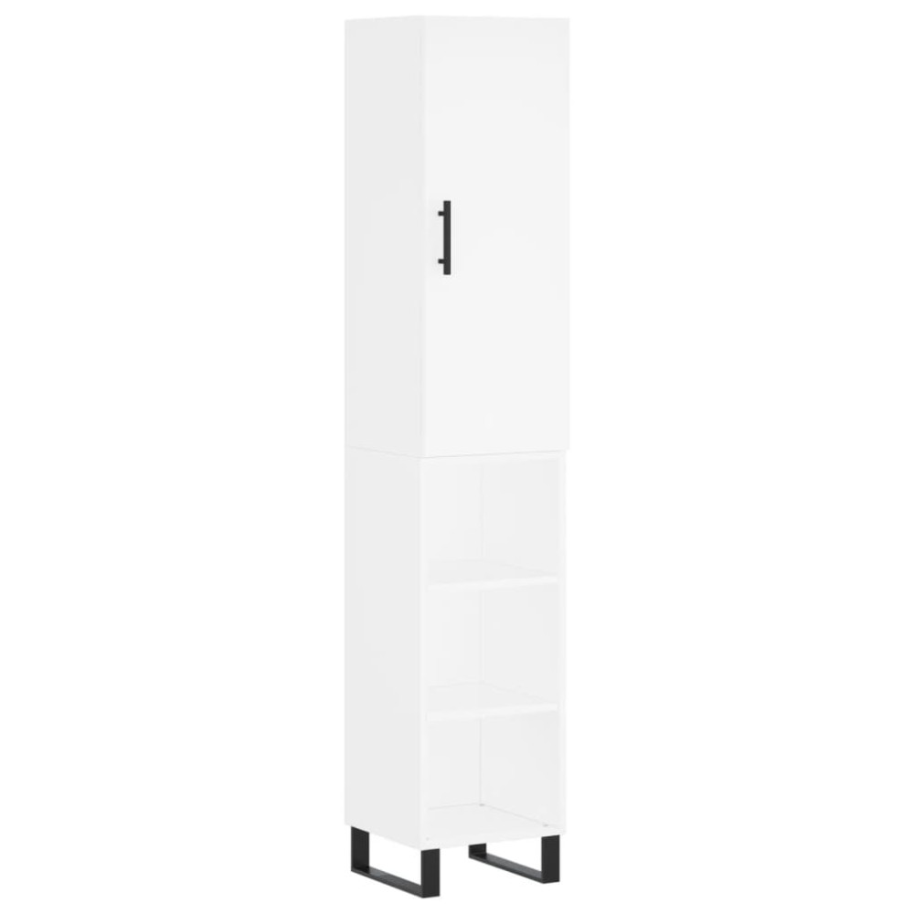 vidaXL Dulap înalt, alb, 34,5x34x180 cm, lemn prelucrat