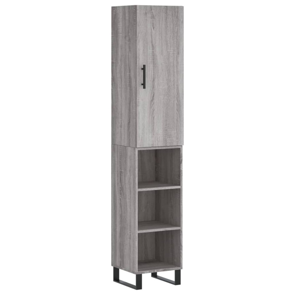vidaXL Dulap înalt, gri sonoma, 34,5x34x180 cm, lemn prelucrat