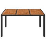 vidaXL Masă de grădină cu blat din lemn, negru 150x90x75 cm poliratan vidaXL Masă de grădină cu blat din lemn, negru 150x90x75 cm poliratan