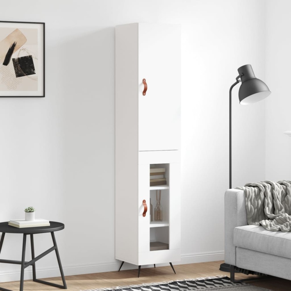 vidaXL Dulap înalt, alb, 34,5x34x180 cm, lemn prelucrat