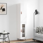 vidaXL Dulap înalt, alb extralucios, 34,5x34x180 cm, lemn prelucrat vidaXL Dulap înalt, alb extralucios, 34,5x34x180 cm, lemn prelucrat