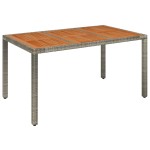 vidaXL Masă de grădină cu blat din lemn, gri, 150x90x75 cm, poliratan vidaXL Masă de grădină cu blat din lemn, gri, 150x90x75 cm, poliratan