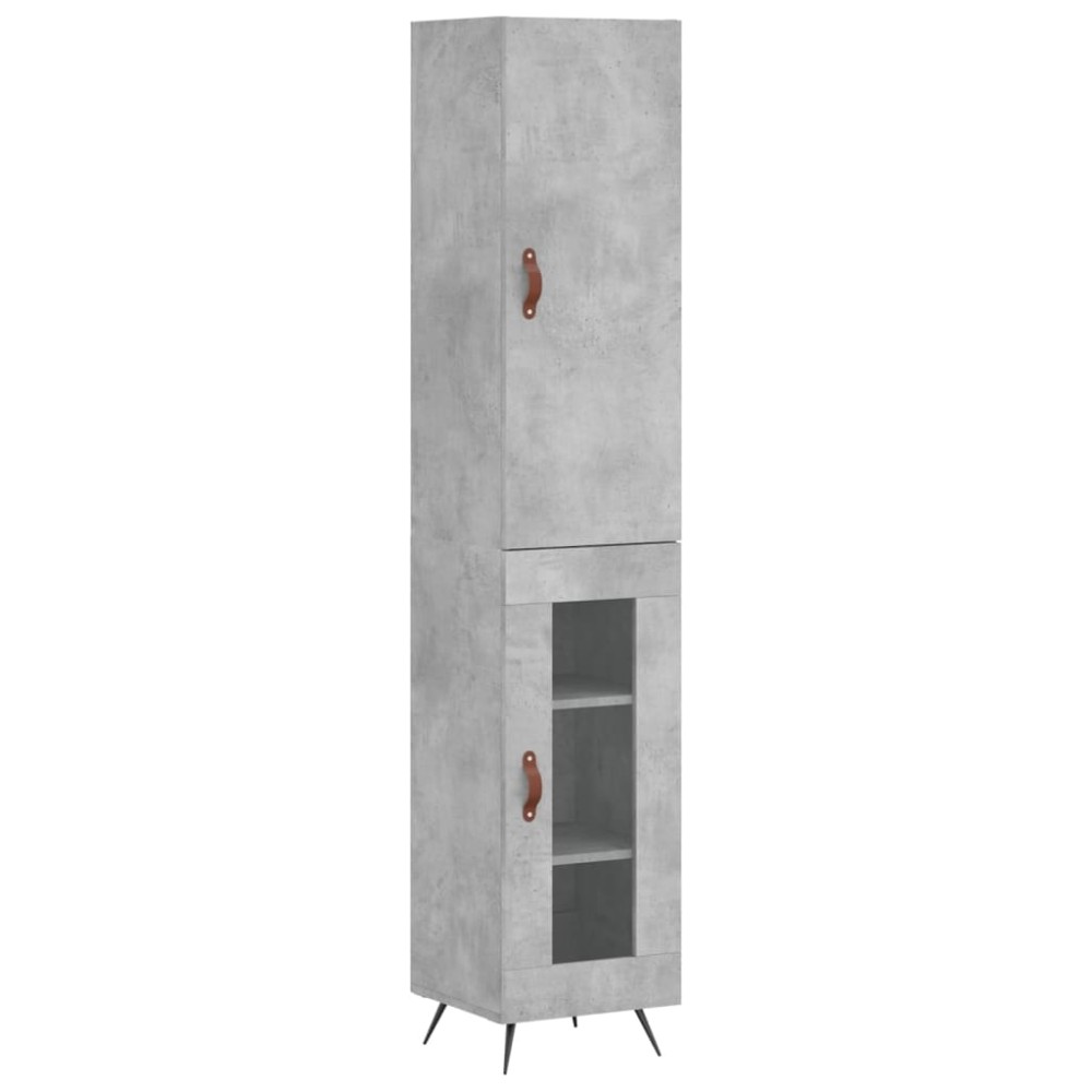 vidaXL Dulap înalt, gri beton, 34,5x34x180 cm, lemn prelucrat