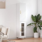 vidaXL Dulap înalt, alb, 34,5x34x180 cm, lemn prelucrat vidaXL Dulap înalt, alb, 34,5x34x180 cm, lemn prelucrat