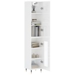 vidaXL Dulap înalt, alb extralucios, 34,5x34x180 cm, lemn prelucrat vidaXL Dulap înalt, alb extralucios, 34,5x34x180 cm, lemn prelucrat
