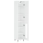 vidaXL Dulap înalt, alb extralucios, 34,5x34x180 cm, lemn prelucrat vidaXL Dulap înalt, alb extralucios, 34,5x34x180 cm, lemn prelucrat