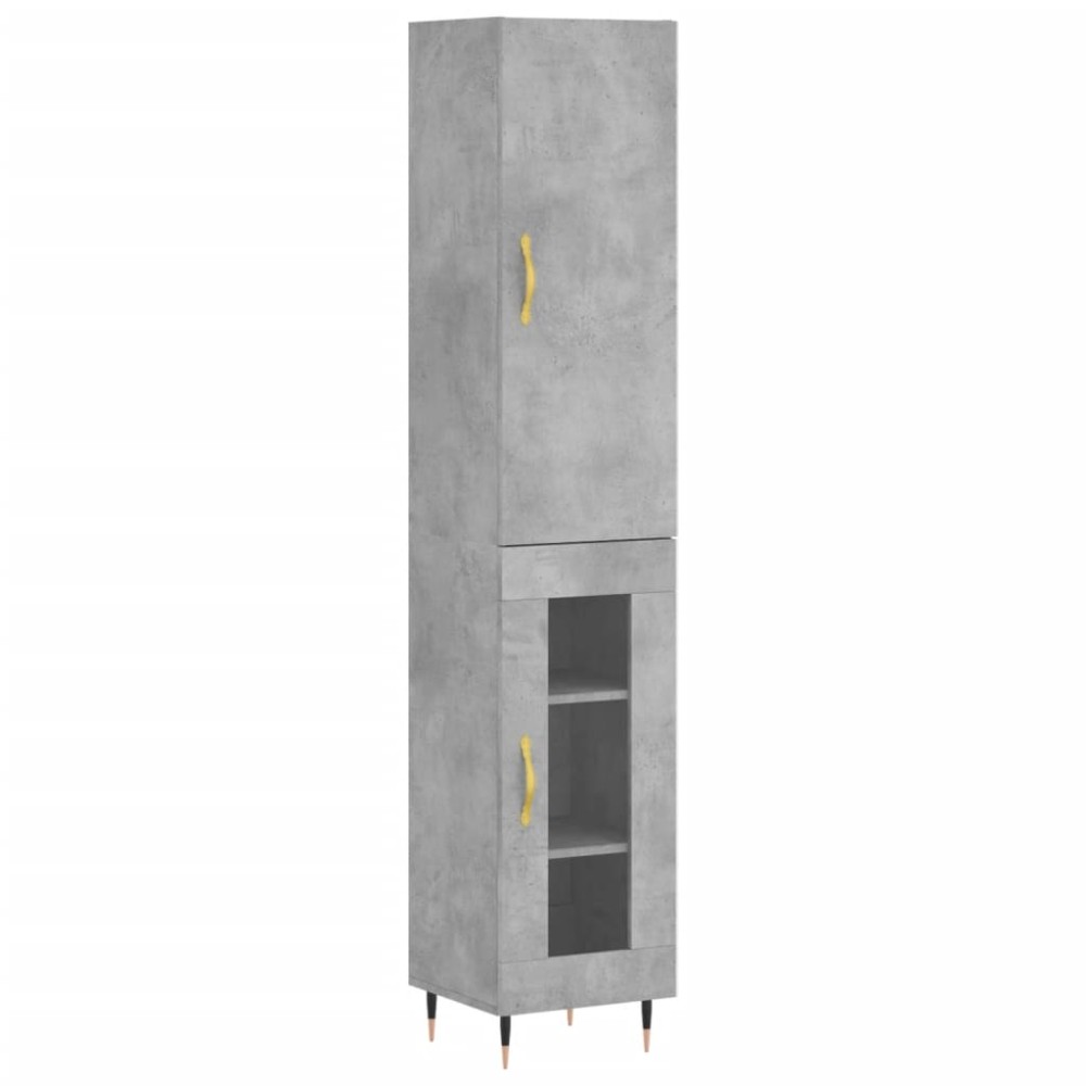 vidaXL Dulap înalt, gri beton, 34,5x34x180 cm, lemn prelucrat