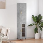 vidaXL Dulap înalt, gri beton, 34,5x34x180 cm, lemn prelucrat vidaXL Dulap înalt, gri beton, 34,5x34x180 cm, lemn prelucrat