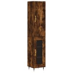 vidaXL Dulap înalt, stejar fumuriu, 34,5x34x180 cm, lemn prelucrat