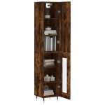 vidaXL Dulap înalt, stejar fumuriu, 34,5x34x180 cm, lemn prelucrat