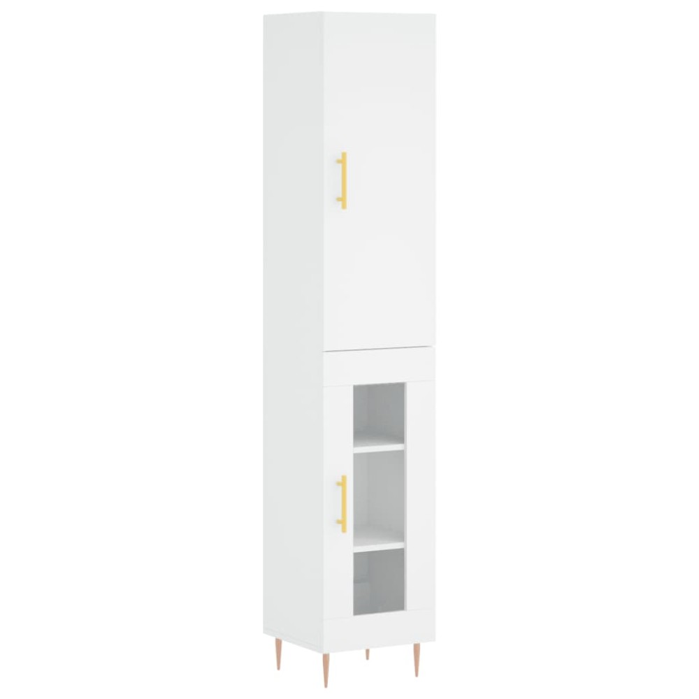 vidaXL Dulap înalt, alb, 34,5x34x180 cm, lemn prelucrat