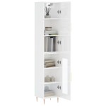 vidaXL Dulap înalt, alb extralucios, 34,5x34x180 cm, lemn prelucrat vidaXL Dulap înalt, alb extralucios, 34,5x34x180 cm, lemn prelucrat
