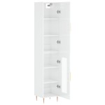 vidaXL Dulap înalt, alb extralucios, 34,5x34x180 cm, lemn prelucrat vidaXL Dulap înalt, alb extralucios, 34,5x34x180 cm, lemn prelucrat