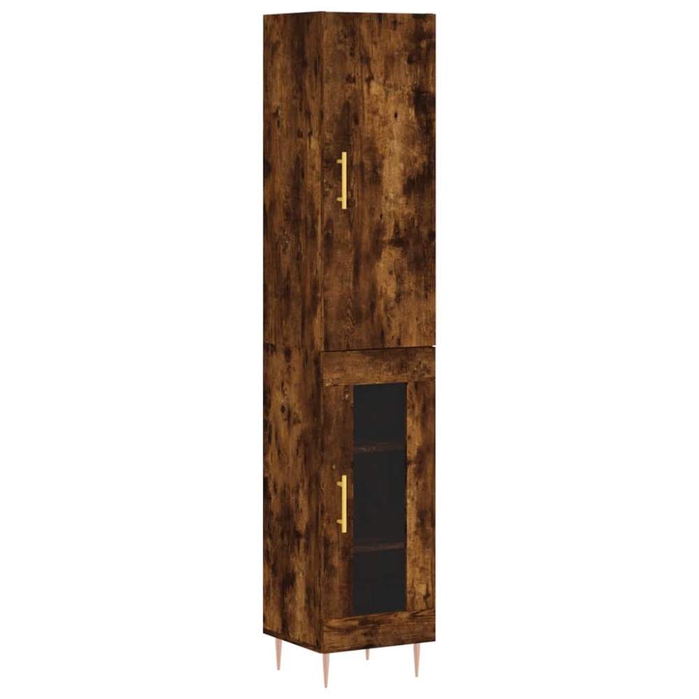 vidaXL Dulap înalt, stejar fumuriu, 34,5x34x180 cm, lemn prelucrat
