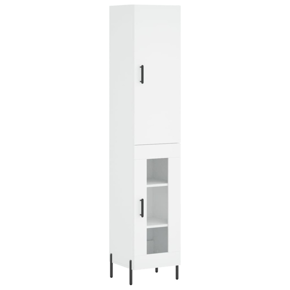 vidaXL Dulap înalt, alb, 34,5x34x180 cm, lemn prelucrat