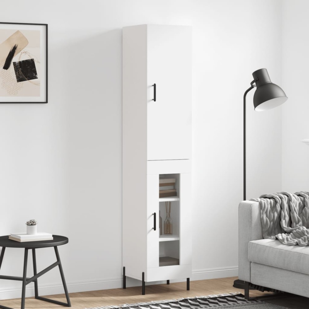 vidaXL Dulap înalt, alb, 34,5x34x180 cm, lemn prelucrat