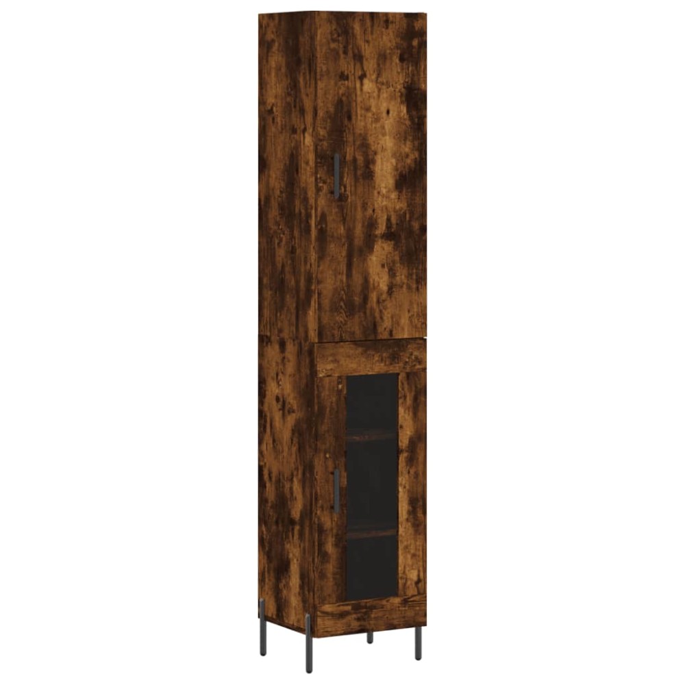 vidaXL Dulap înalt, stejar fumuriu, 34,5x34x180 cm, lemn prelucrat