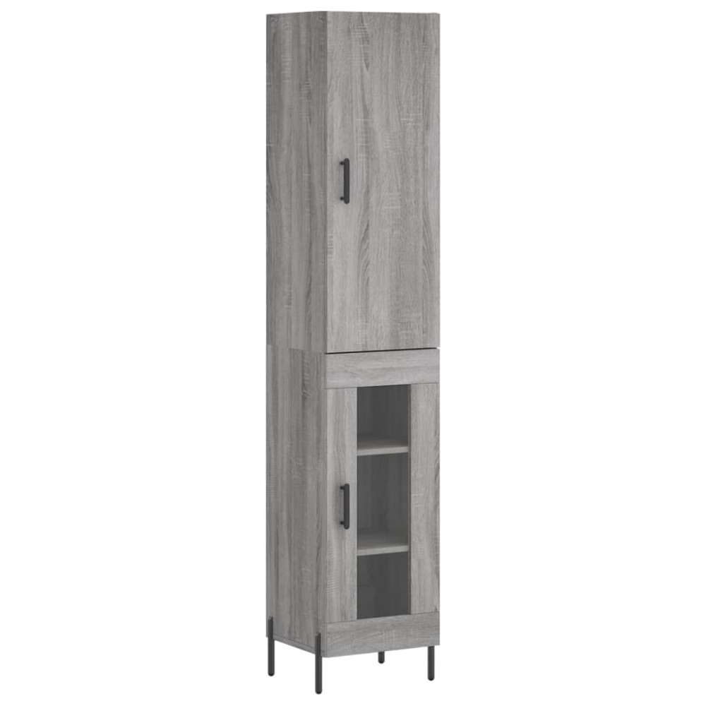 vidaXL Dulap înalt, gri sonoma, 34,5x34x180 cm, lemn prelucrat