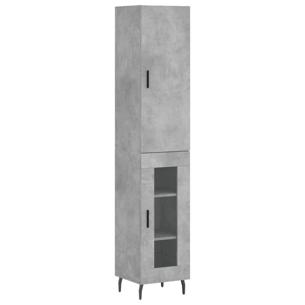vidaXL Dulap înalt, gri beton, 34,5x34x180 cm, lemn prelucrat