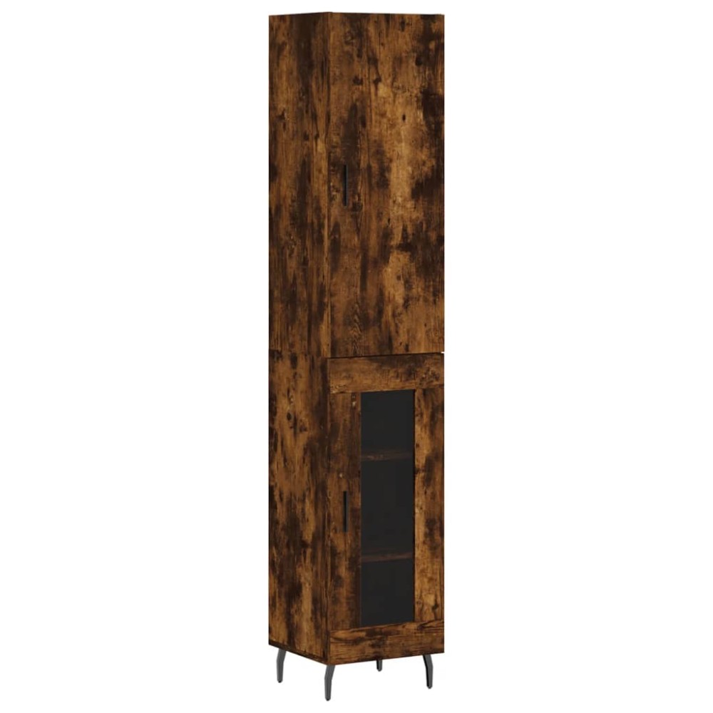 vidaXL Dulap înalt, stejar fumuriu, 34,5x34x180 cm, lemn prelucrat