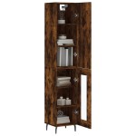vidaXL Dulap înalt, stejar fumuriu, 34,5x34x180 cm, lemn prelucrat