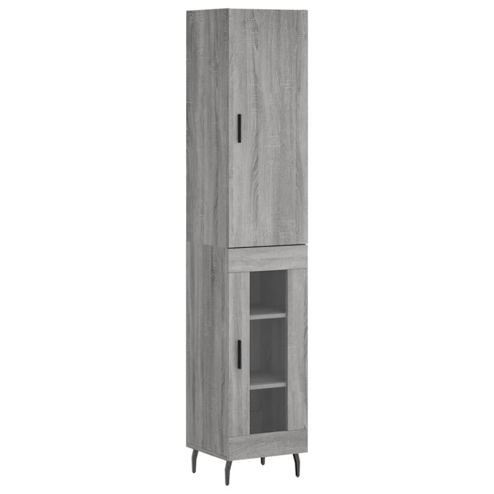 vidaXL Dulap înalt, gri sonoma, 34,5x34x180 cm, lemn prelucrat