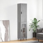 vidaXL Dulap înalt, gri sonoma, 34,5x34x180 cm, lemn prelucrat