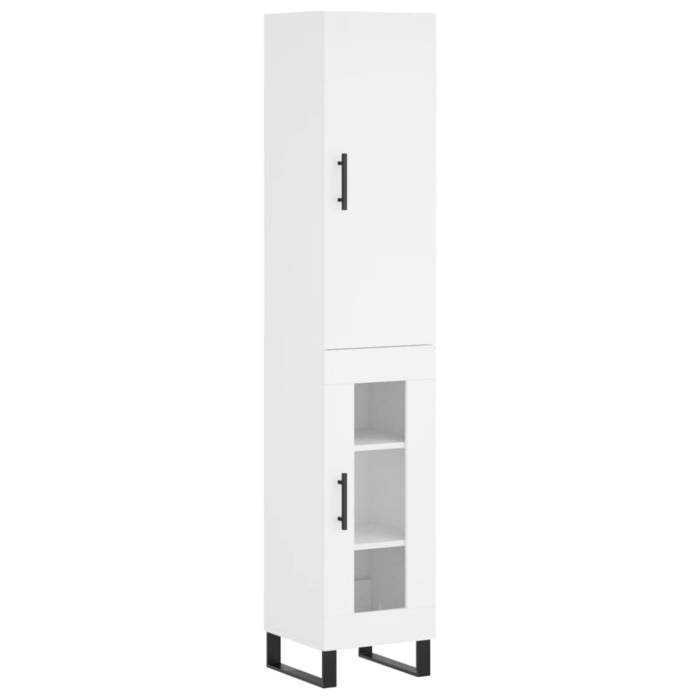 vidaXL Dulap înalt, alb, 34,5x34x180 cm, lemn prelucrat
