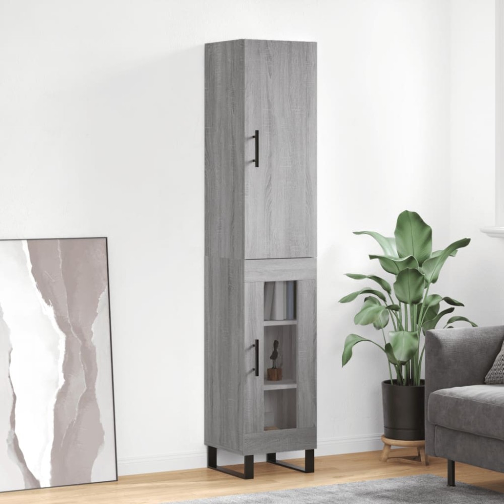 vidaXL Dulap înalt, gri sonoma, 34,5x34x180 cm, lemn prelucrat