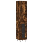 vidaXL Dulap înalt, stejar fumuriu, 34,5x34x180 cm, lemn prelucrat