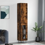 vidaXL Dulap înalt, stejar fumuriu, 34,5x34x180 cm, lemn prelucrat