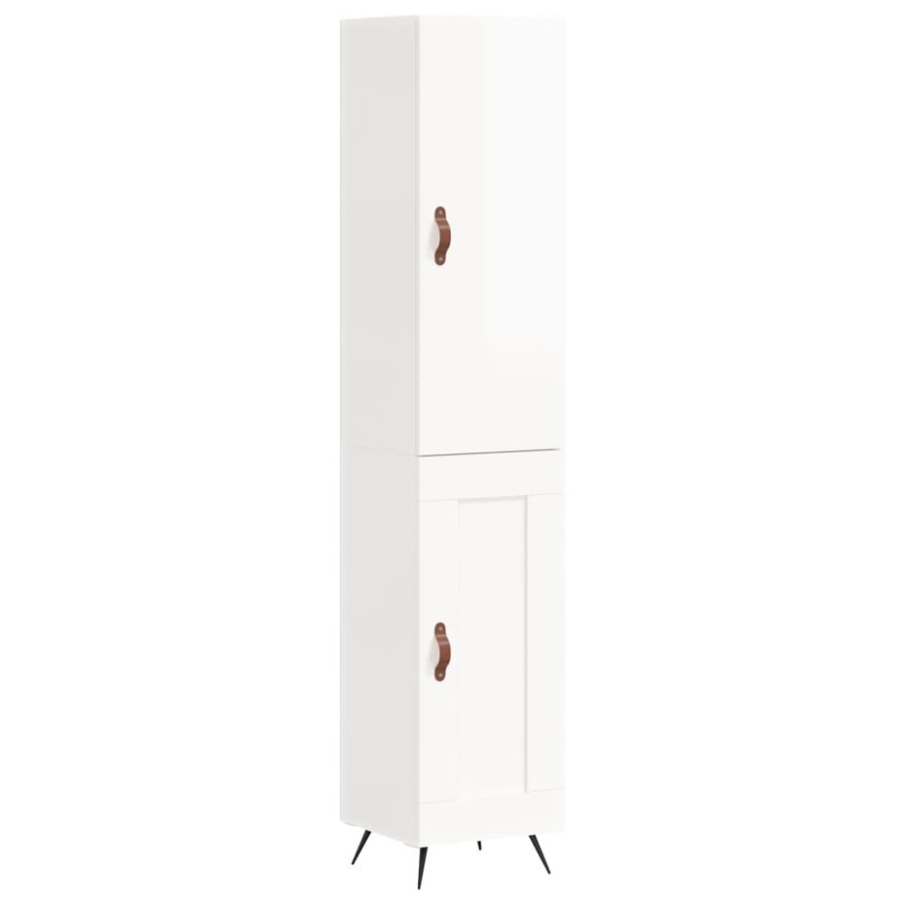 vidaXL Dulap înalt, alb extralucios, 34,5x34x180 cm, lemn prelucrat