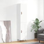 vidaXL Dulap înalt, alb extralucios, 34,5x34x180 cm, lemn prelucrat vidaXL Dulap înalt, alb extralucios, 34,5x34x180 cm, lemn prelucrat