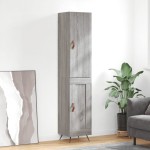 vidaXL Dulap înalt, gri sonoma, 34,5x34x180 cm, lemn prelucrat