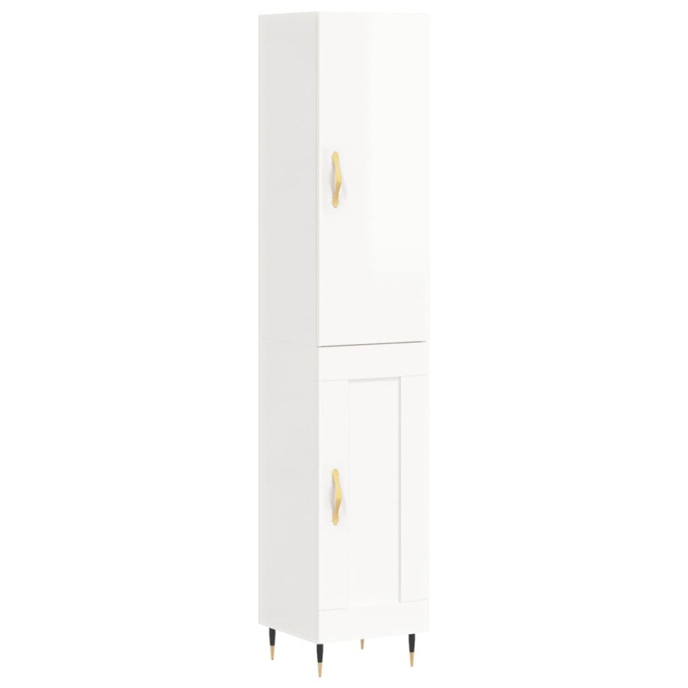 vidaXL Dulap înalt, alb extralucios, 34,5x34x180 cm, lemn prelucrat