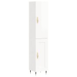 vidaXL Dulap înalt, alb extralucios, 34,5x34x180 cm, lemn prelucrat vidaXL Dulap înalt, alb extralucios, 34,5x34x180 cm, lemn prelucrat