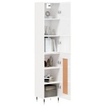 vidaXL Dulap înalt, alb extralucios, 34,5x34x180 cm, lemn prelucrat vidaXL Dulap înalt, alb extralucios, 34,5x34x180 cm, lemn prelucrat