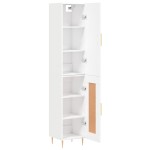 vidaXL Dulap înalt, alb, 34,5x34x180 cm, lemn prelucrat