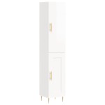 vidaXL Dulap înalt, alb extralucios, 34,5x34x180 cm, lemn prelucrat vidaXL Dulap înalt, alb extralucios, 34,5x34x180 cm, lemn prelucrat