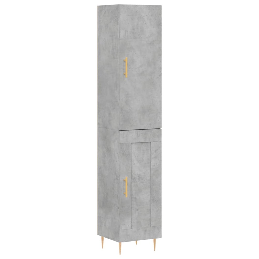 vidaXL Dulap înalt, gri beton, 34,5x34x180 cm, lemn prelucrat