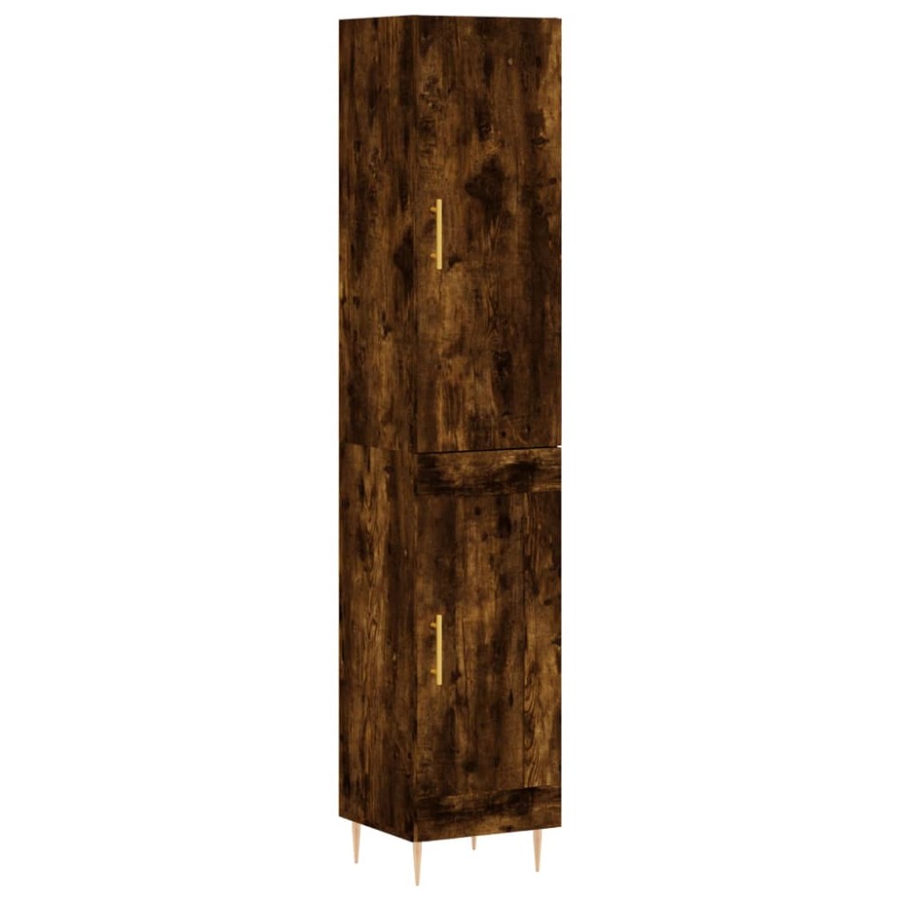 vidaXL Dulap înalt, stejar fumuriu, 34,5x34x180 cm, lemn prelucrat