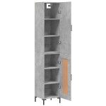 vidaXL Dulap înalt, gri beton, 34,5x34x180 cm, lemn prelucrat