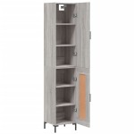 vidaXL Dulap înalt, gri sonoma, 34,5x34x180 cm, lemn prelucrat