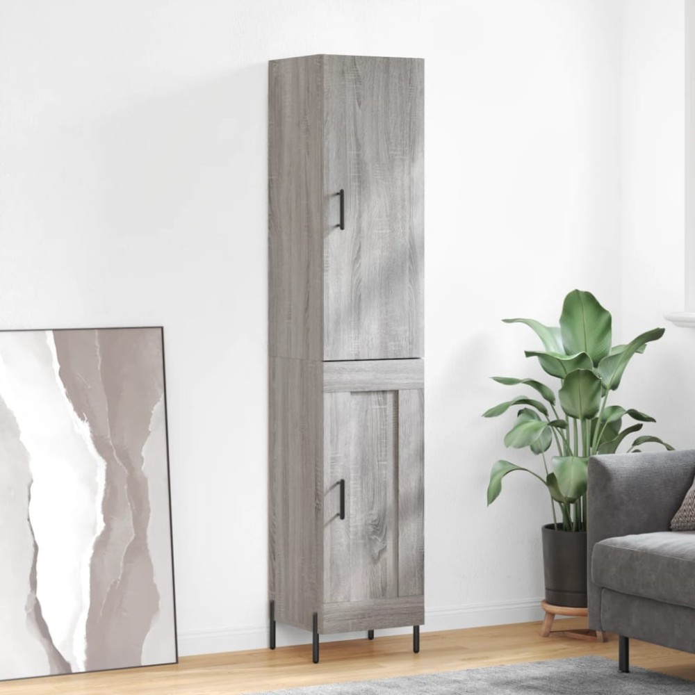 vidaXL Dulap înalt, gri sonoma, 34,5x34x180 cm, lemn prelucrat