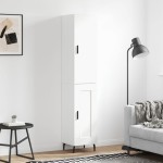 vidaXL Dulap înalt, alb, 34,5x34x180 cm, lemn prelucrat vidaXL Dulap înalt, alb, 34,5x34x180 cm, lemn prelucrat
