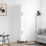 vidaXL Dulap înalt, alb, 34,5x34x180 cm, lemn prelucrat vidaXL Dulap înalt, alb, 34,5x34x180 cm, lemn prelucrat