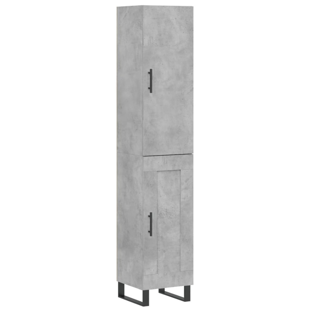 vidaXL Dulap înalt, gri beton, 34,5x34x180 cm, lemn prelucrat