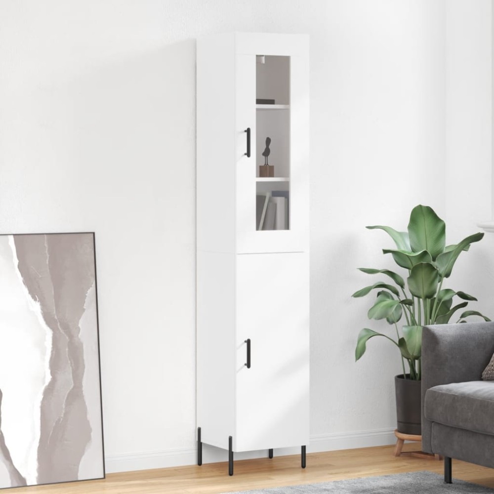 vidaXL Dulap înalt, alb, 34,5x34x180 cm, lemn prelucrat