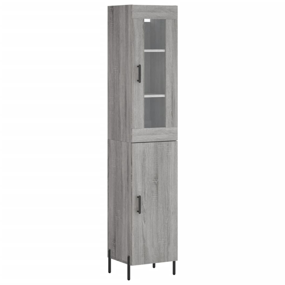 vidaXL Dulap înalt, gri sonoma, 34,5x34x180 cm, lemn prelucrat